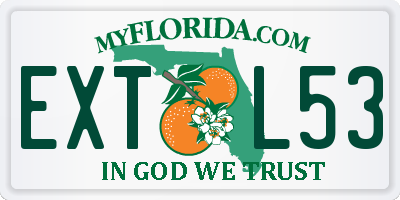 FL license plate EXTL53