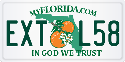 FL license plate EXTL58