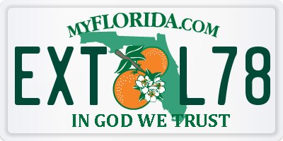 FL license plate EXTL78