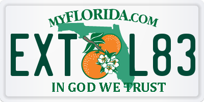 FL license plate EXTL83