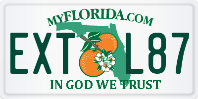 FL license plate EXTL87