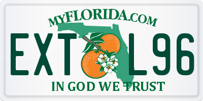 FL license plate EXTL96