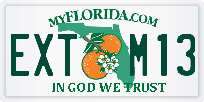 FL license plate EXTM13