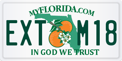 FL license plate EXTM18