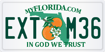 FL license plate EXTM36