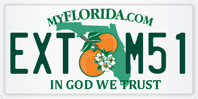 FL license plate EXTM51