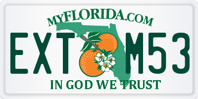 FL license plate EXTM53