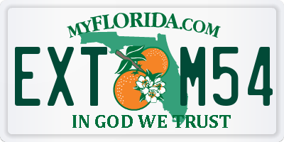 FL license plate EXTM54