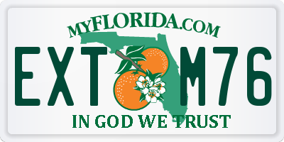 FL license plate EXTM76