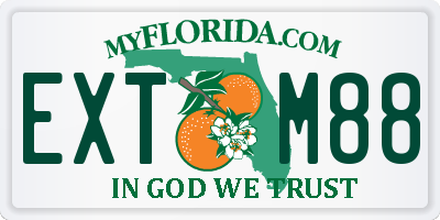 FL license plate EXTM88