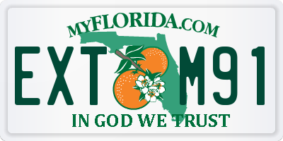 FL license plate EXTM91