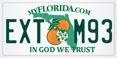 FL license plate EXTM93