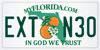 FL license plate EXTN30