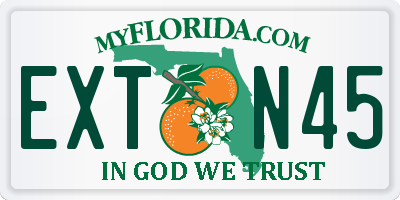 FL license plate EXTN45