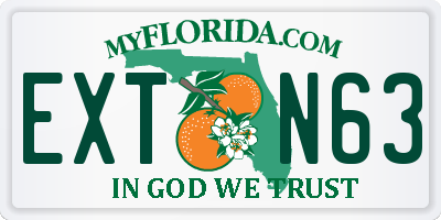 FL license plate EXTN63