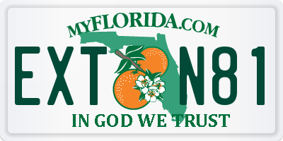 FL license plate EXTN81