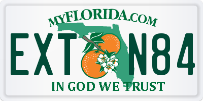 FL license plate EXTN84