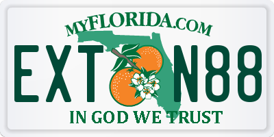 FL license plate EXTN88