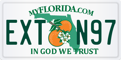 FL license plate EXTN97