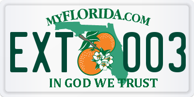 FL license plate EXTO03