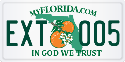 FL license plate EXTO05