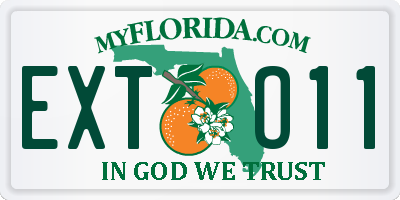FL license plate EXTO11