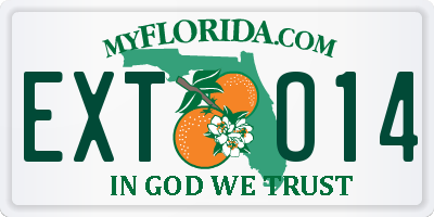 FL license plate EXTO14