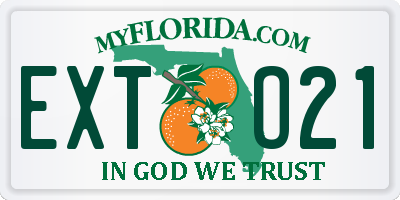 FL license plate EXTO21