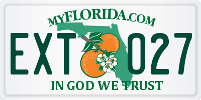FL license plate EXTO27