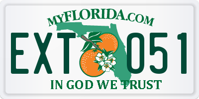 FL license plate EXTO51