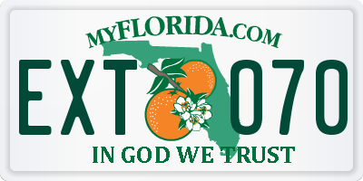 FL license plate EXTO70