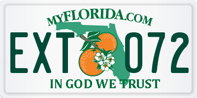 FL license plate EXTO72