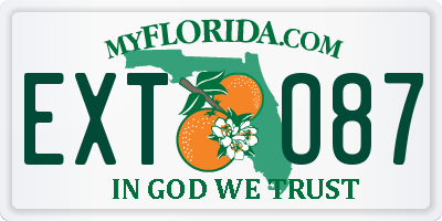 FL license plate EXTO87