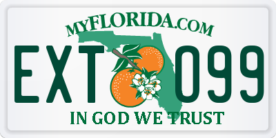 FL license plate EXTO99