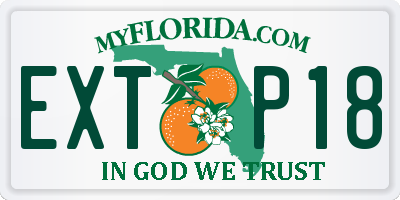 FL license plate EXTP18