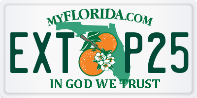 FL license plate EXTP25