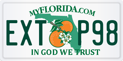 FL license plate EXTP98