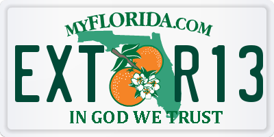 FL license plate EXTR13