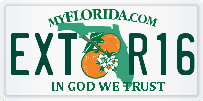 FL license plate EXTR16