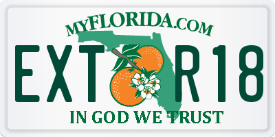 FL license plate EXTR18