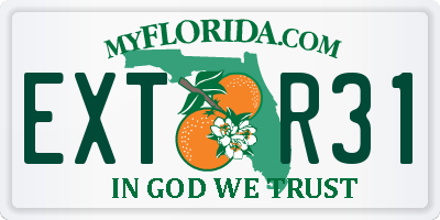 FL license plate EXTR31