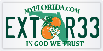 FL license plate EXTR33
