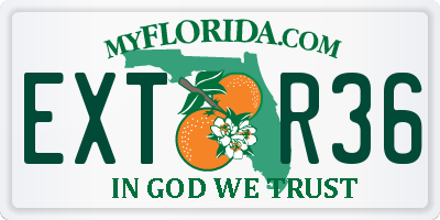 FL license plate EXTR36