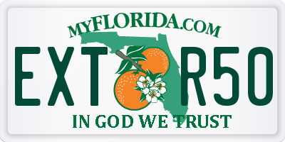 FL license plate EXTR50