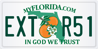 FL license plate EXTR51