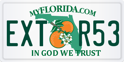 FL license plate EXTR53