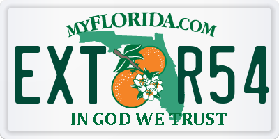 FL license plate EXTR54