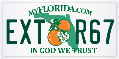 FL license plate EXTR67