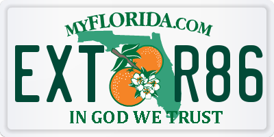 FL license plate EXTR86