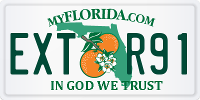 FL license plate EXTR91